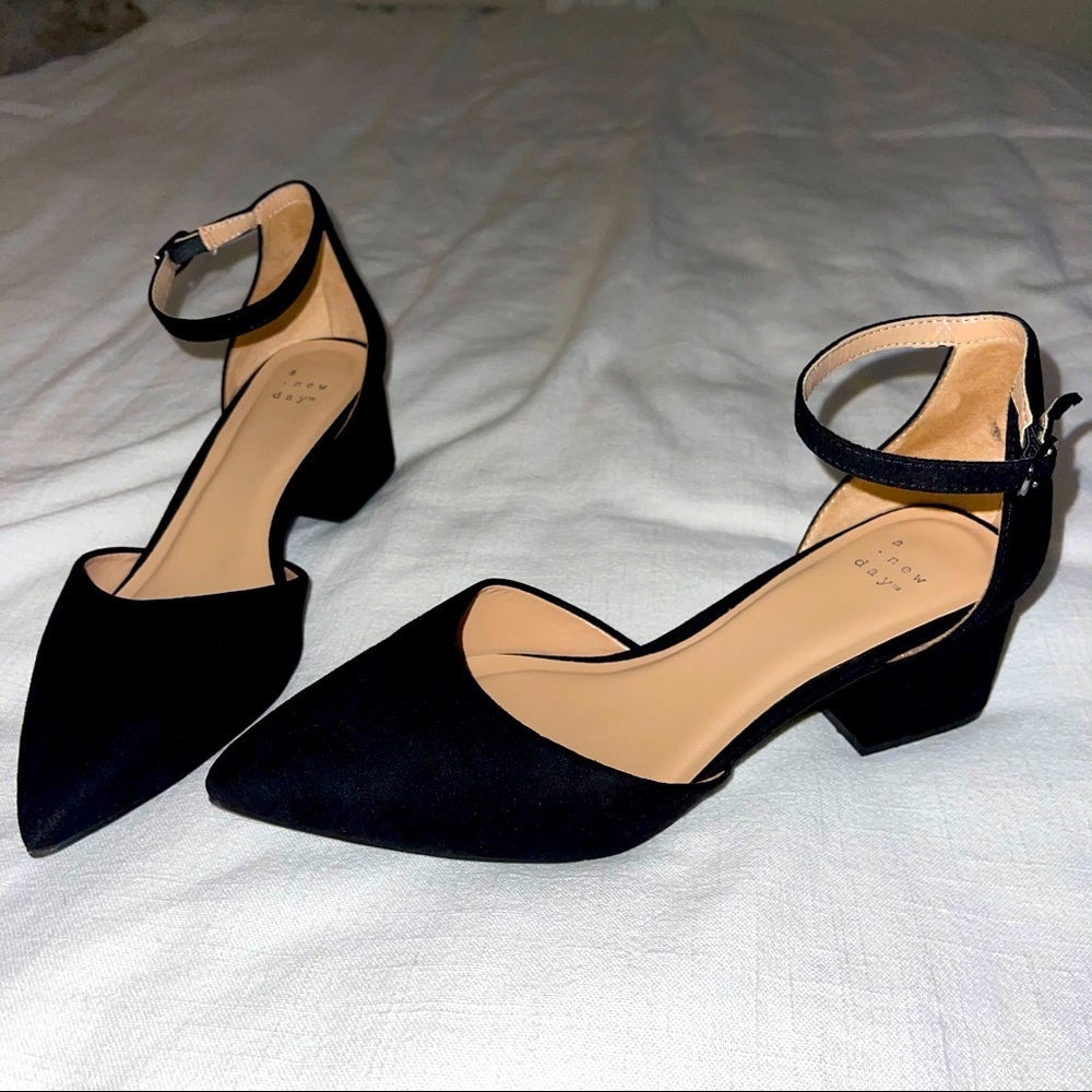 WIDE FIT Ankle Strap Block Heel Shoes